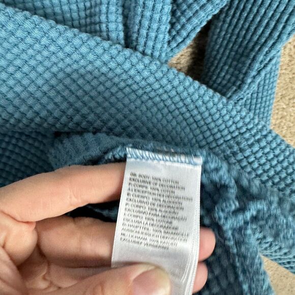 The North Face Chabot Sweater Womens Size Medium Slate Blue Crewneck Waffle Knit - Picture 8 of 10